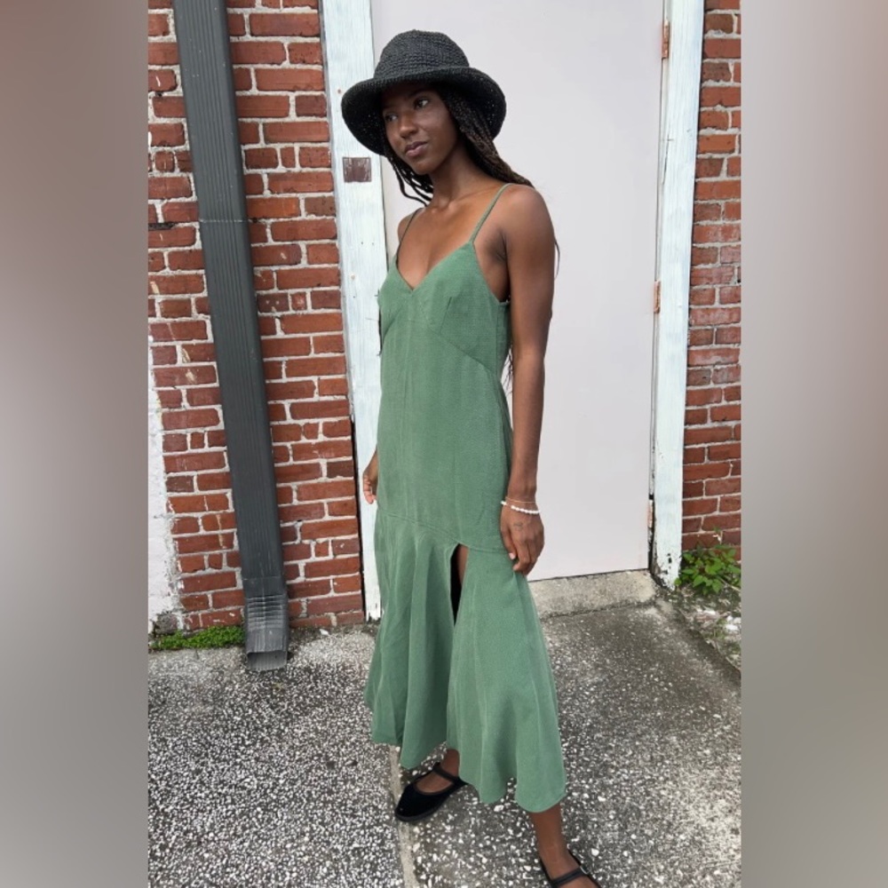 Back Beat Co Seersucker Slip Dress in Vineyard